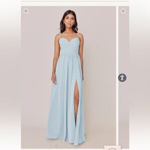 Revelry Serenity Chiffon Dress in Light Blue
